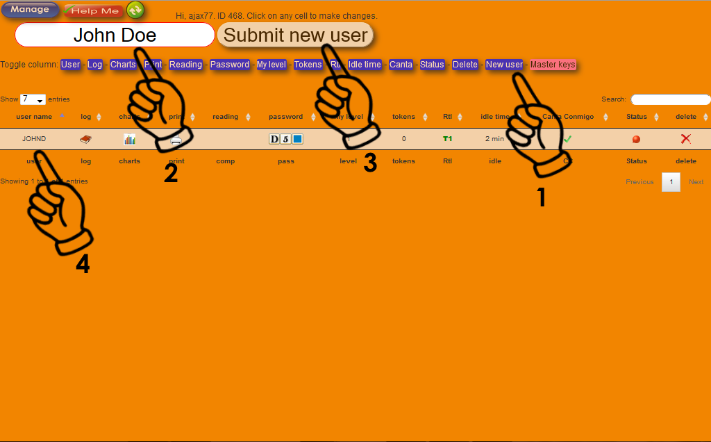 Screenshot of Add Students Fields