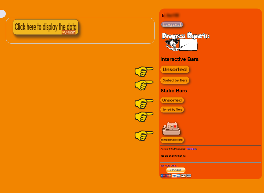 Screenshot of whole class reports Members Login
